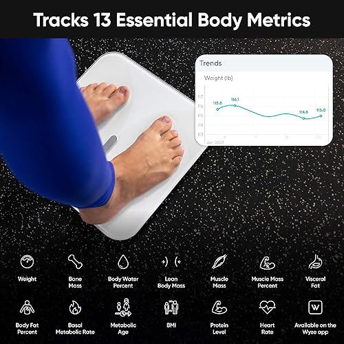 Miniatura 3 de Wyze Scale X Butterfly - Báscula para peso corporal, IMC, grasa corporal, masa muscular, báscula digital de baño inteligente precisa con monitor de