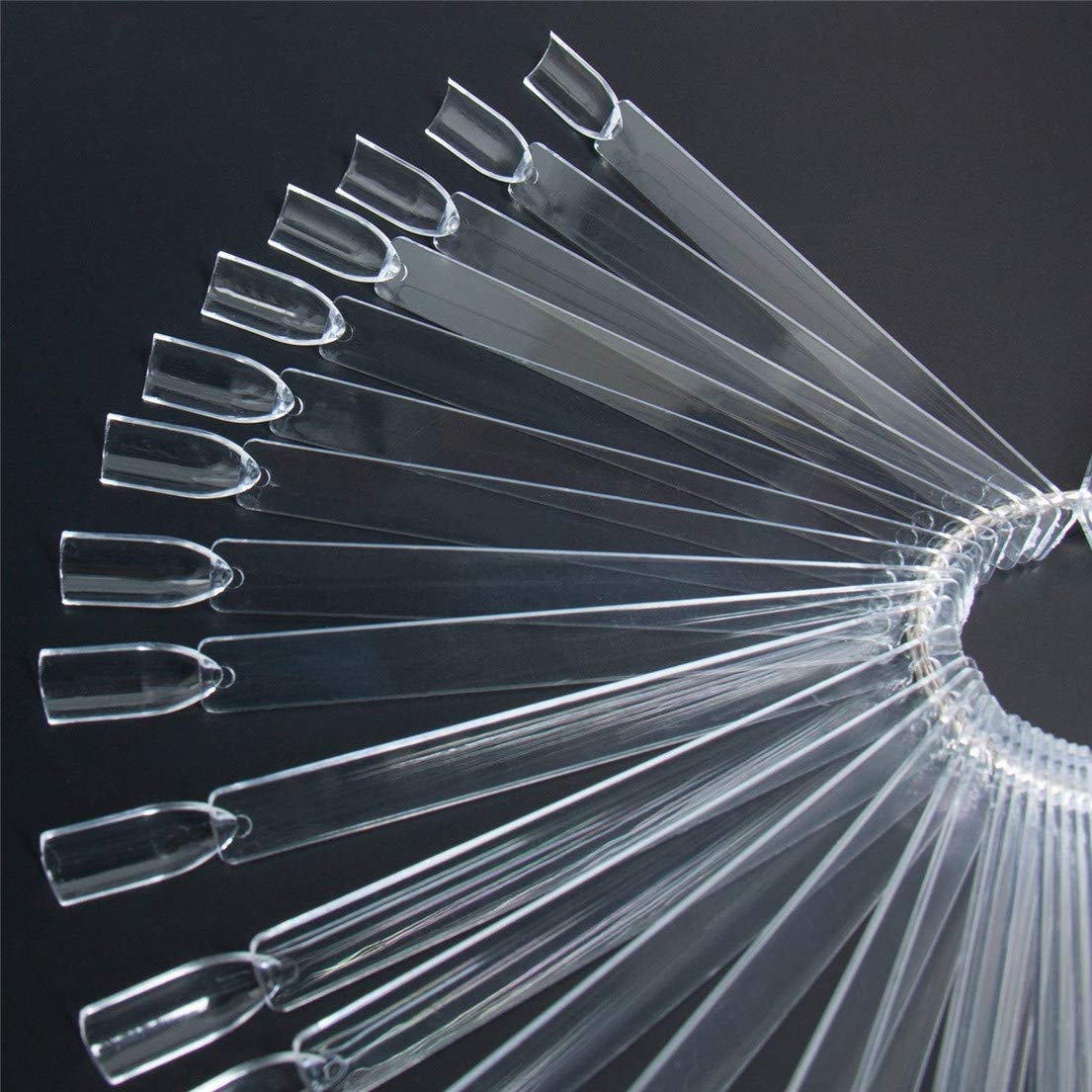 Muestras Mostrador Display Exhibidor de Uñas Postizas para Pintar, 50pcs Practicas Arte Tips Expositor de Esmalte Transparente