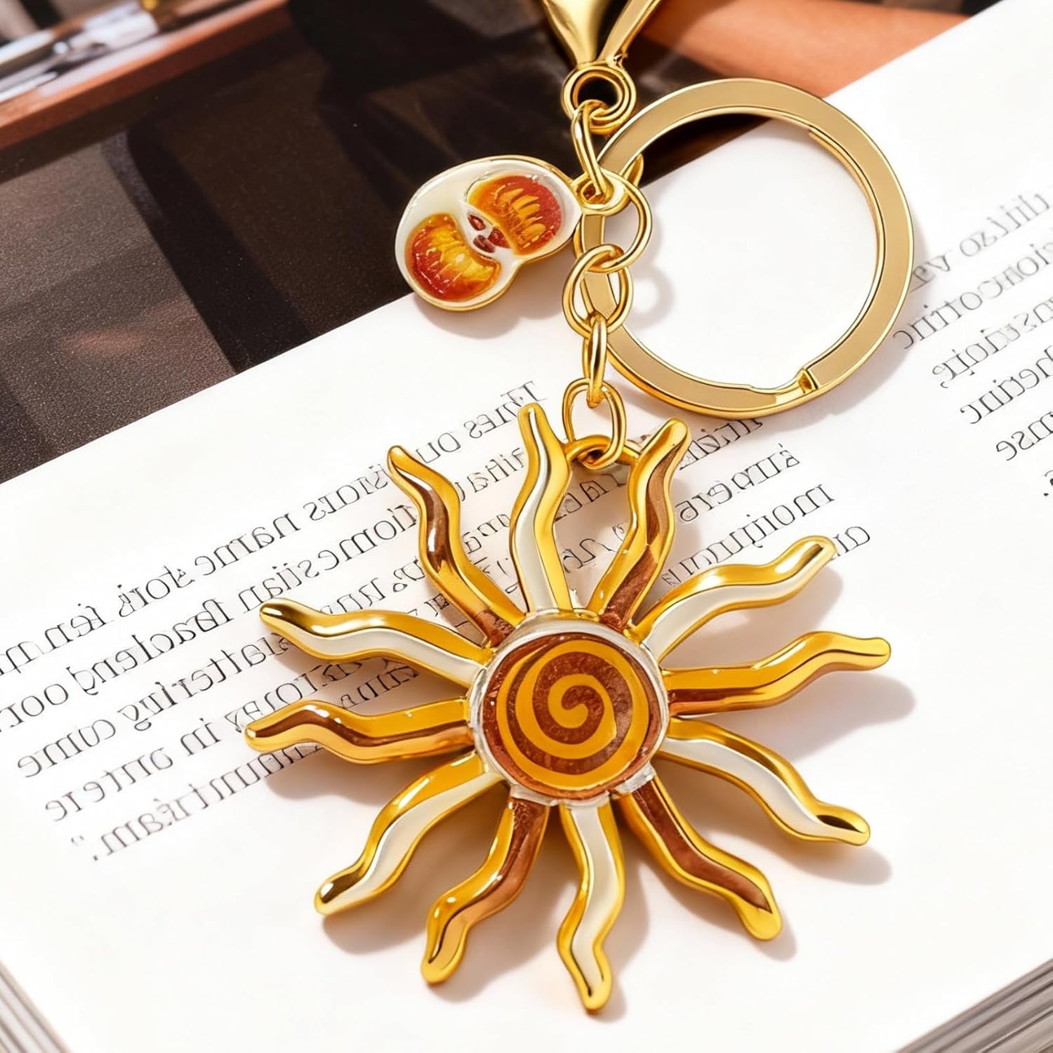 choice of all Sun Keychain Gold Boho Keychain for Women Vintage Sun Accessories Aesthetic Bag Charm Gift for Women - Image 7