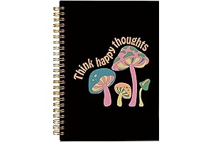 Think Happy Thoughts Motivational Journal: Mushroom Notebook