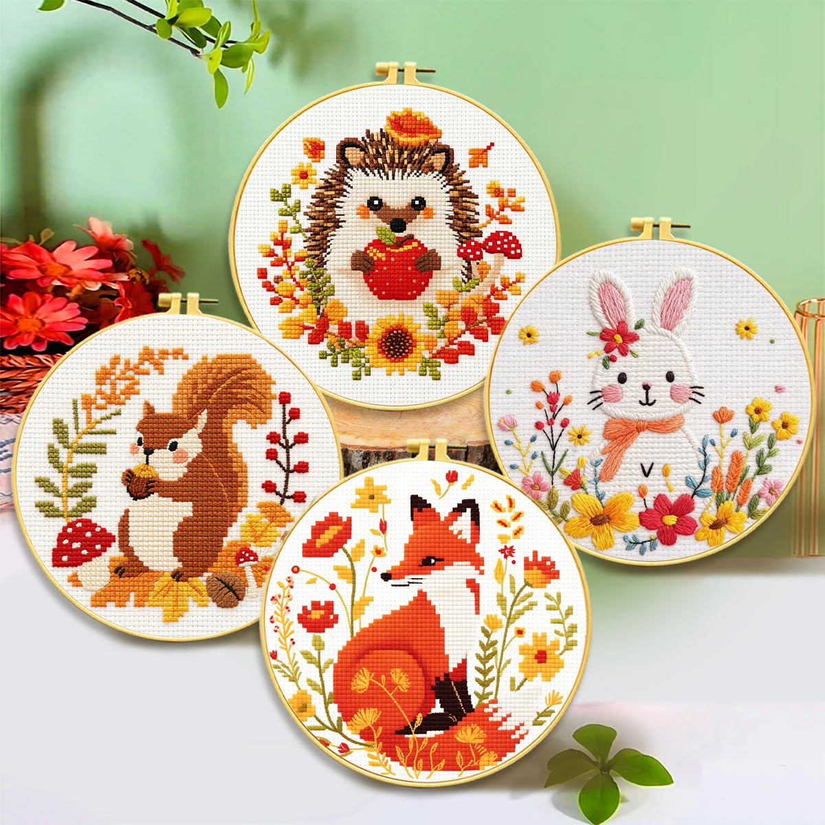 Woodland Animal Cross Stitch Kits - Beginner Friendly -2 Woodland Animal Cross Stitch Kits - Beginner Friendly -2