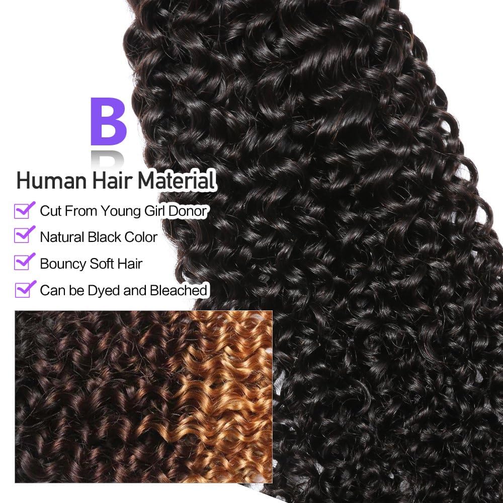 Curly Human Hair Bundles Brazilian Virgin Hair Weave One Bundle Jerry Curly 16A Grade Unprocessed Hair Extensions Natural Black 10inch 95g/pc