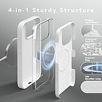 Vista 1425 de GONEZ Funda de silicona para iPhone 15 Pro Max, compatible con Magsafe, protector de cámara + protector de pantalla, forro de microfibra suave Negro