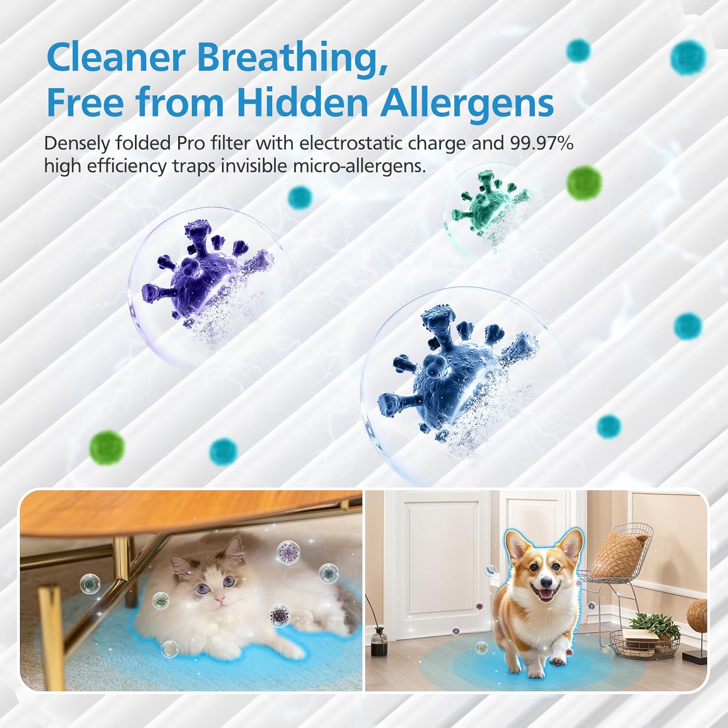 EverestAir Replacement Filter Compatible with Levoit EverestAir-P Air Purifier, 3-In-1 HEAP with Activated Carbon Filter for Home Large Room, 2 Pack