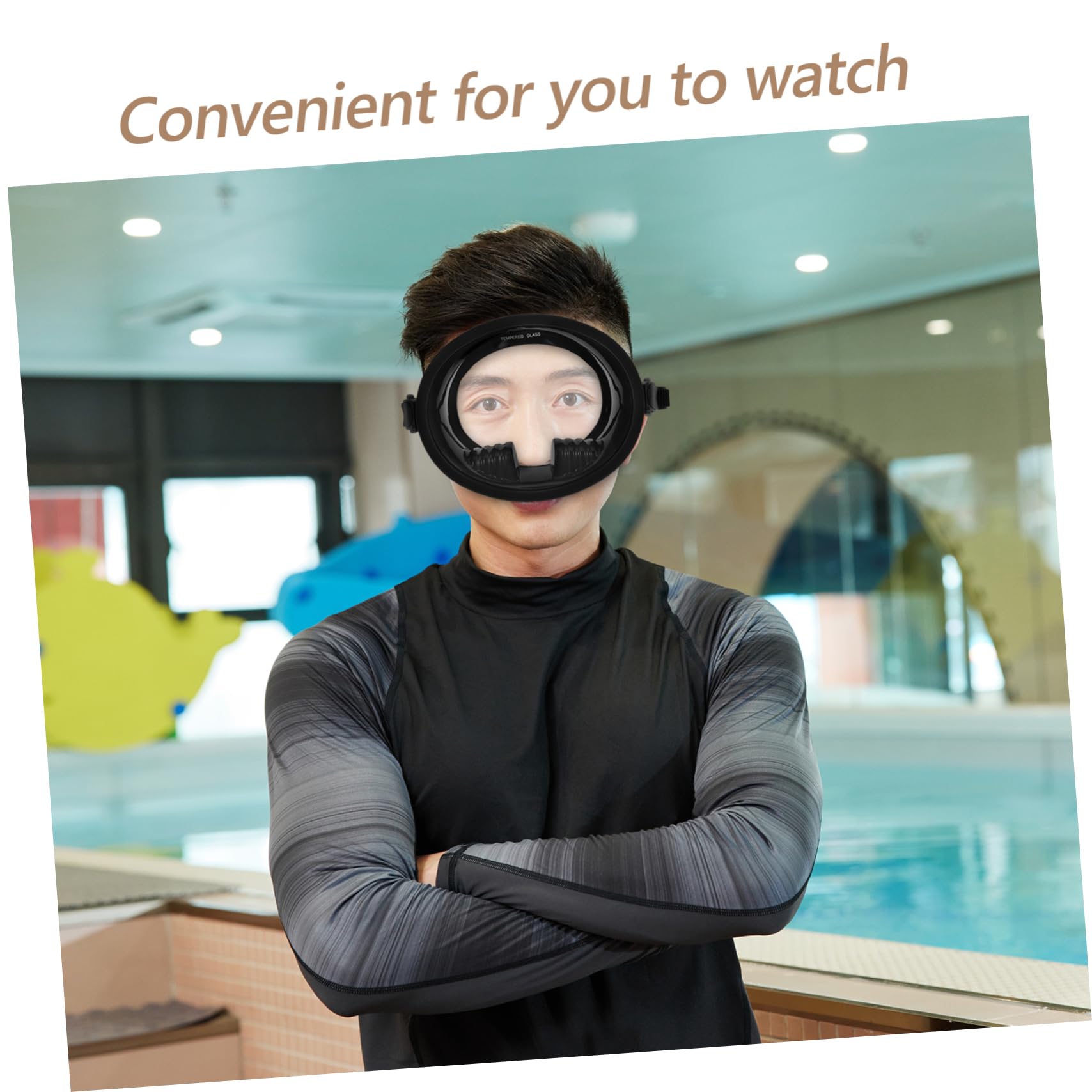 Maschera da Sub Antiappannamento Panoramica in Silicone Nero | Lente in Vetro Temperato, Design a Campo Visivo Ampio, per Immersioni e Snorkeling