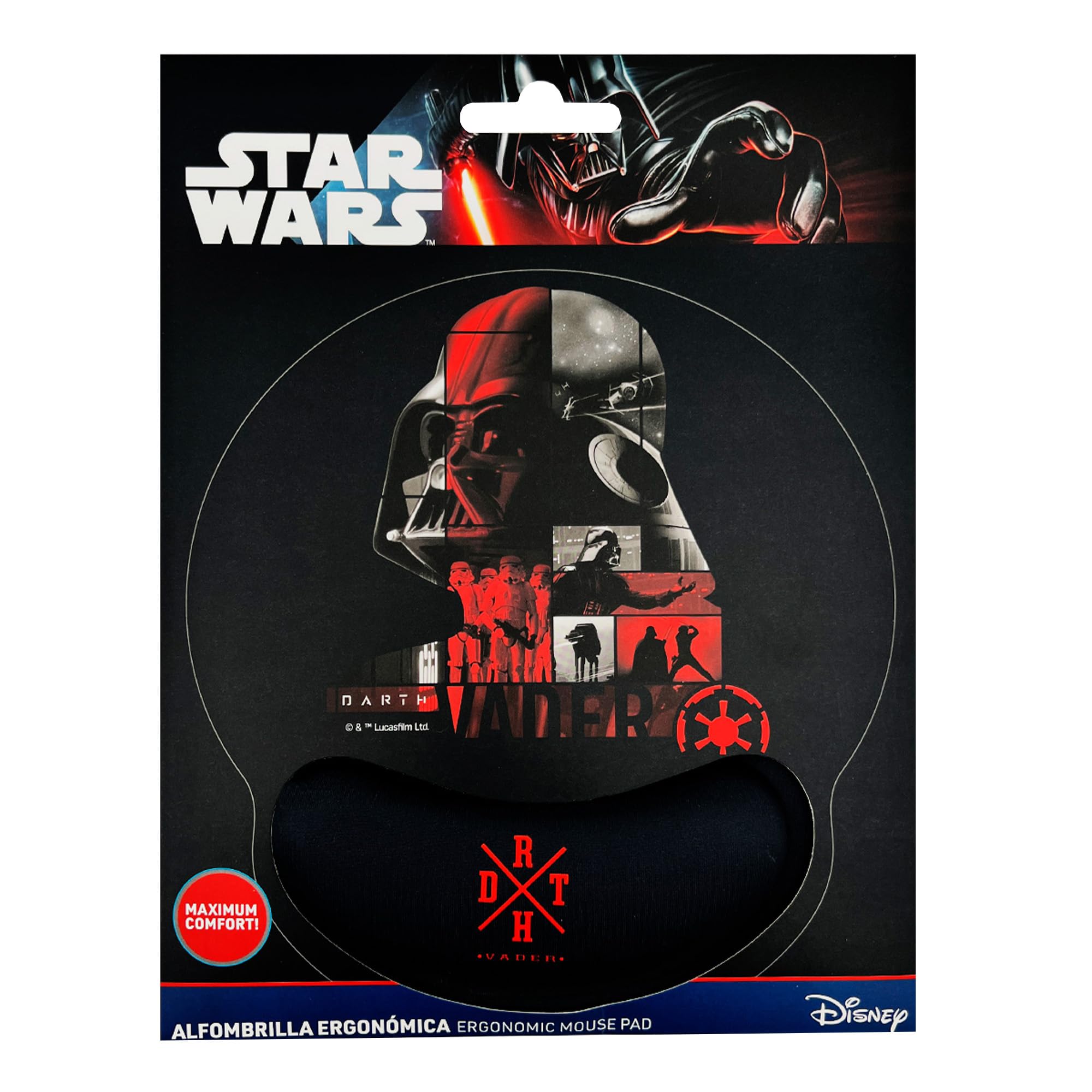 WONDEE Star Wars Alfombrilla Ratón Ergonómica de Darth Vader, Alfombrilla Raton Gel con Reposamuñecas Antideslizante, Mouse Pad Star Wars