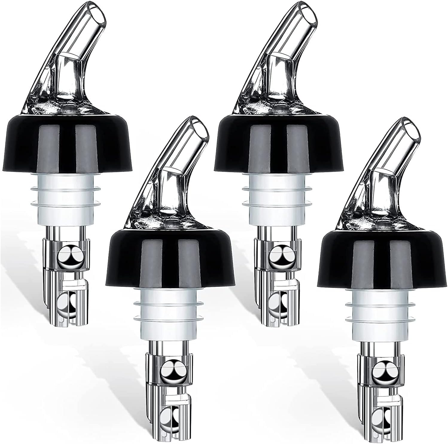 KASTWAVEAutomatic Measured Bottle Pourer- Quick Shot Measure Pourer Drinks Dispenser Water Home Restaurant Tools Pack of 4-1oz/30ml (Clear)