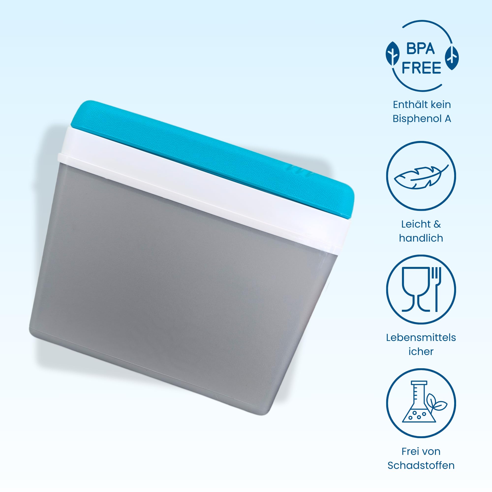 Glacière passive 35 l – Boîte isotherme portable sans électricité – Boîte de camping pour voiture, pique-nique et plage – Coffre à glace compact avec couvercle Kamai Coolbox