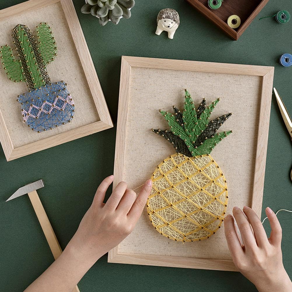 RM Studio DIY Pineapple String Art Kit with All Necessary Accessories and Frame for Kids Students, Adult Crafts Kit, Home Wall Decorations Unique Gift