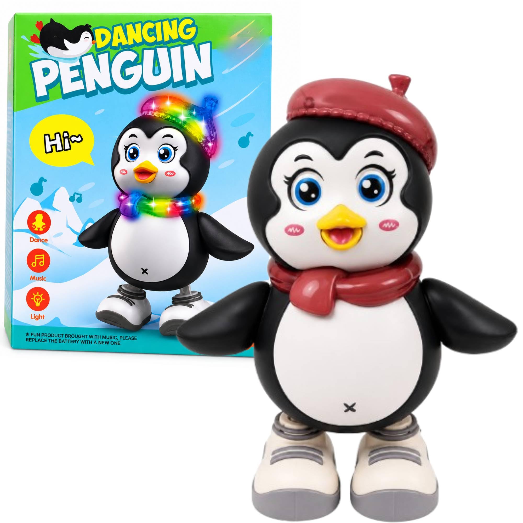 DZLING Dancing Penguin Toy with Music, Flashing LED Lights & Dancing Action | Interactive Musical Penguin Toy for Kids | Battery Operated Educational Toy | Gift for Boys & Girls Ages 3+-image-32