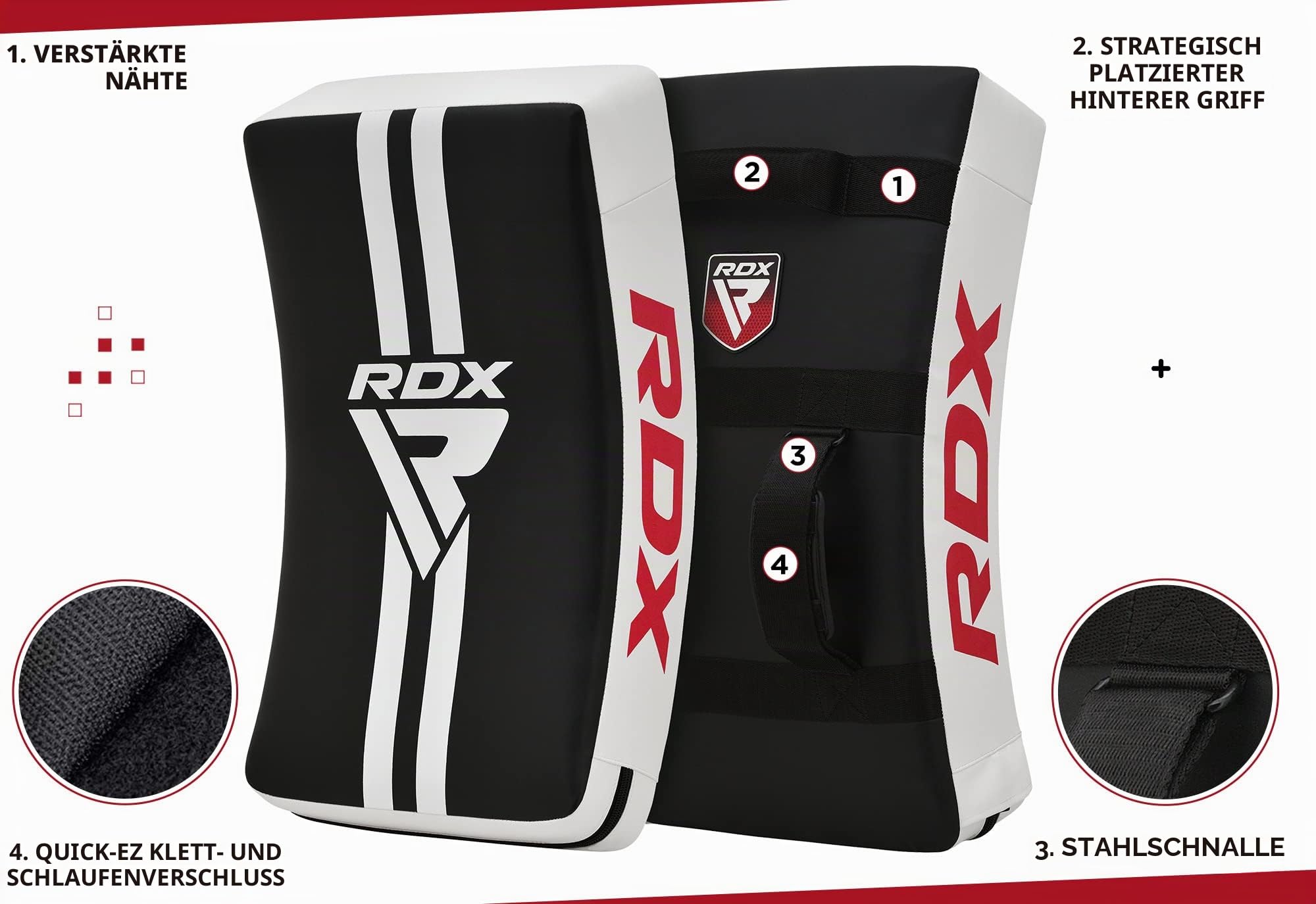 RDX Schlagkissen Kampfsport, Schlagpolster Kickboxen Trittkissen Trittschlagpolster Kick Shield Trainerpratzen Schlagpratze Boxpratzen für Karate, MMA, Muay Thai, Thaiboxen, Taekwondo (1 Stück)