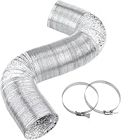 Vista 11 de Cenipar Manguera de ventilación para secadora, manguera de ventilación de conductos de 4 pulgadas, lámina de aluminio flexible sin aislamiento