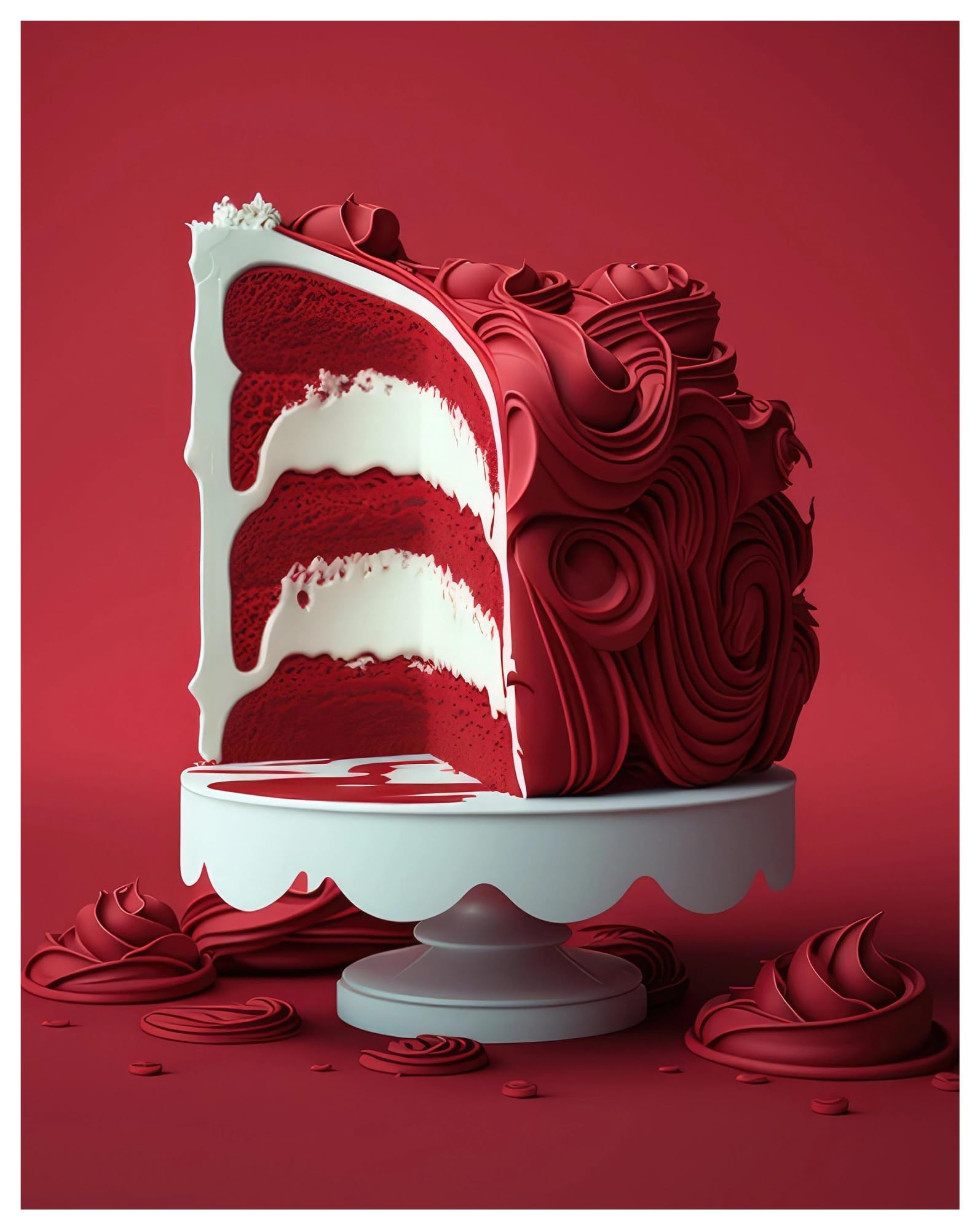 Toile imprimée de pâtisserie moderne pour décoration murale de magasin