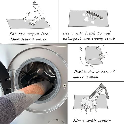 Miniatura 4 de Alfombra rectangular gris nórdica para sala de estar, dormitorio, comedor, balcón, mesita de noche, entrada, pasillo, hogar, duradero, lavable,