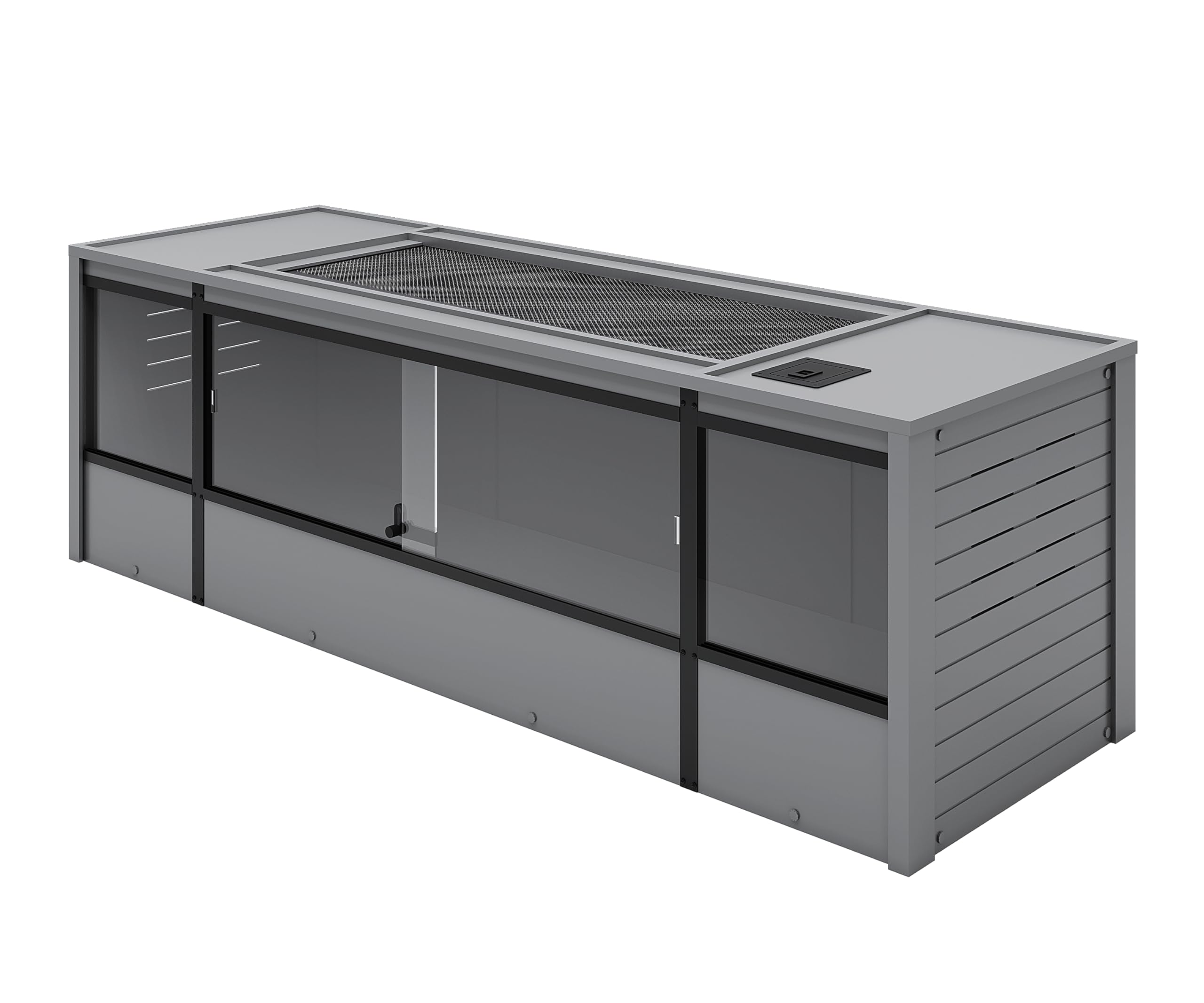 Photo 1 of New Age Pet ECOFLEX 72" Wide Large Reptile Habitat, Mojave Lounge for Snakes, Tortoises & Lizards in Maple, Black & Grey, Easy Assembly, Sliding Glass Doors & Mesh Top (factory sealed)  2 BOX SET