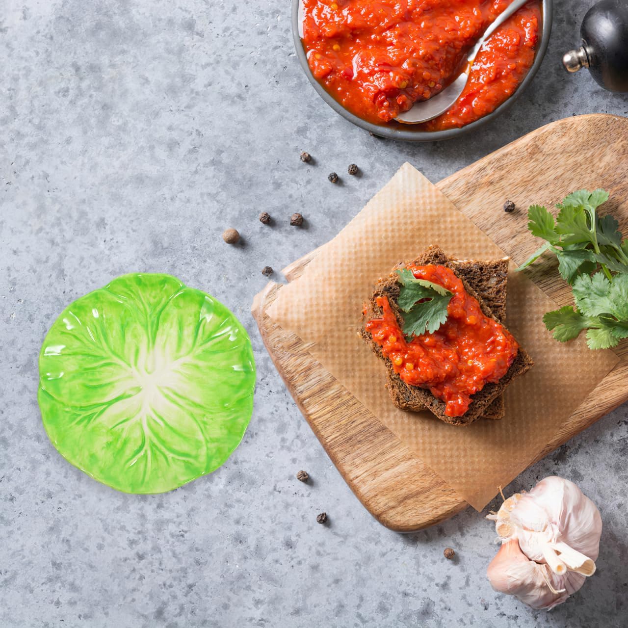 Healifty Cabbage Leaf Dishes Ceramic Fruit Plate Salad Plate Dessert 5.11 Inch Serving Dish for Home Dining Restaurant Party Easy Clean 1 Piece