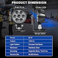 Vista 6 de Luz LED de seguridad para carretilla elevadora, luz azul con montaje magnético, voltaje ancho DC10-80V, impermeable IP68, carcasa de aluminio