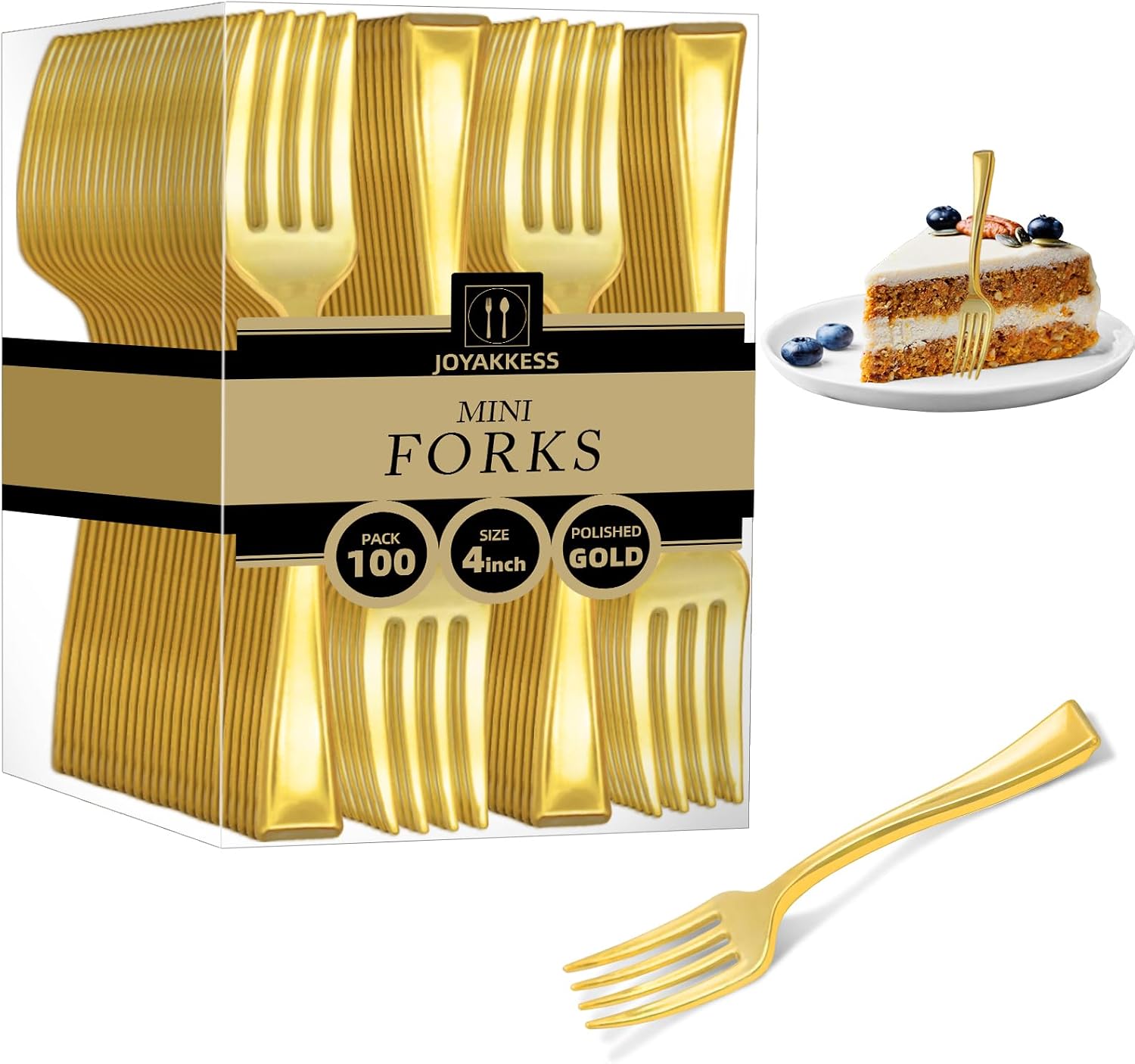 100 PCS 50 Clear Mini Forks And 50 Clear Mini Spoons 4 Inch Dessert Forks And Spoons, Dessert Fork and Spoon Disposable, BPA Free, Food Safe, Suitable for All Occasions