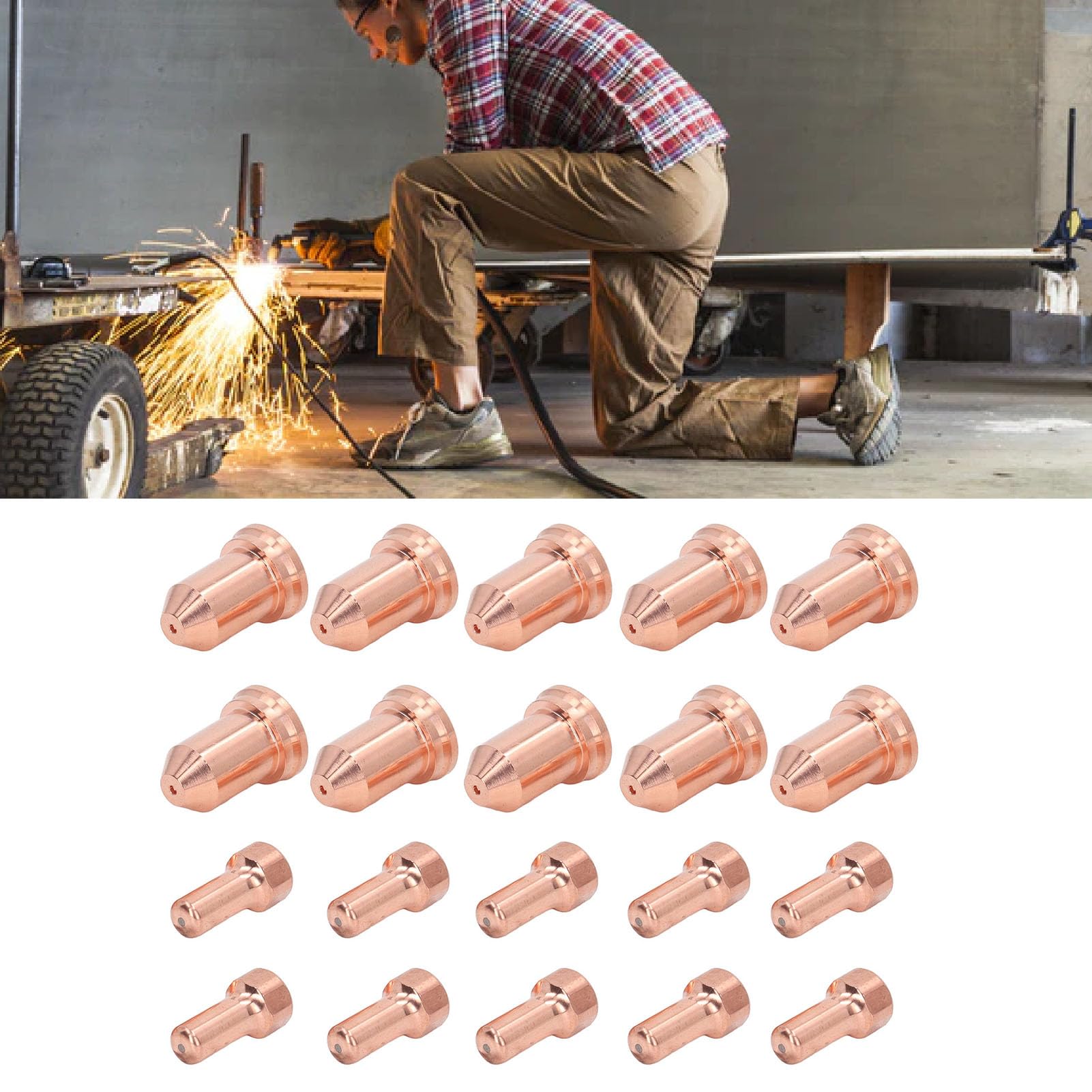 ZAWELIYO Plasma Schneidelektroden 5 Stück - Kupfer 30-120A Für Metallschneiden