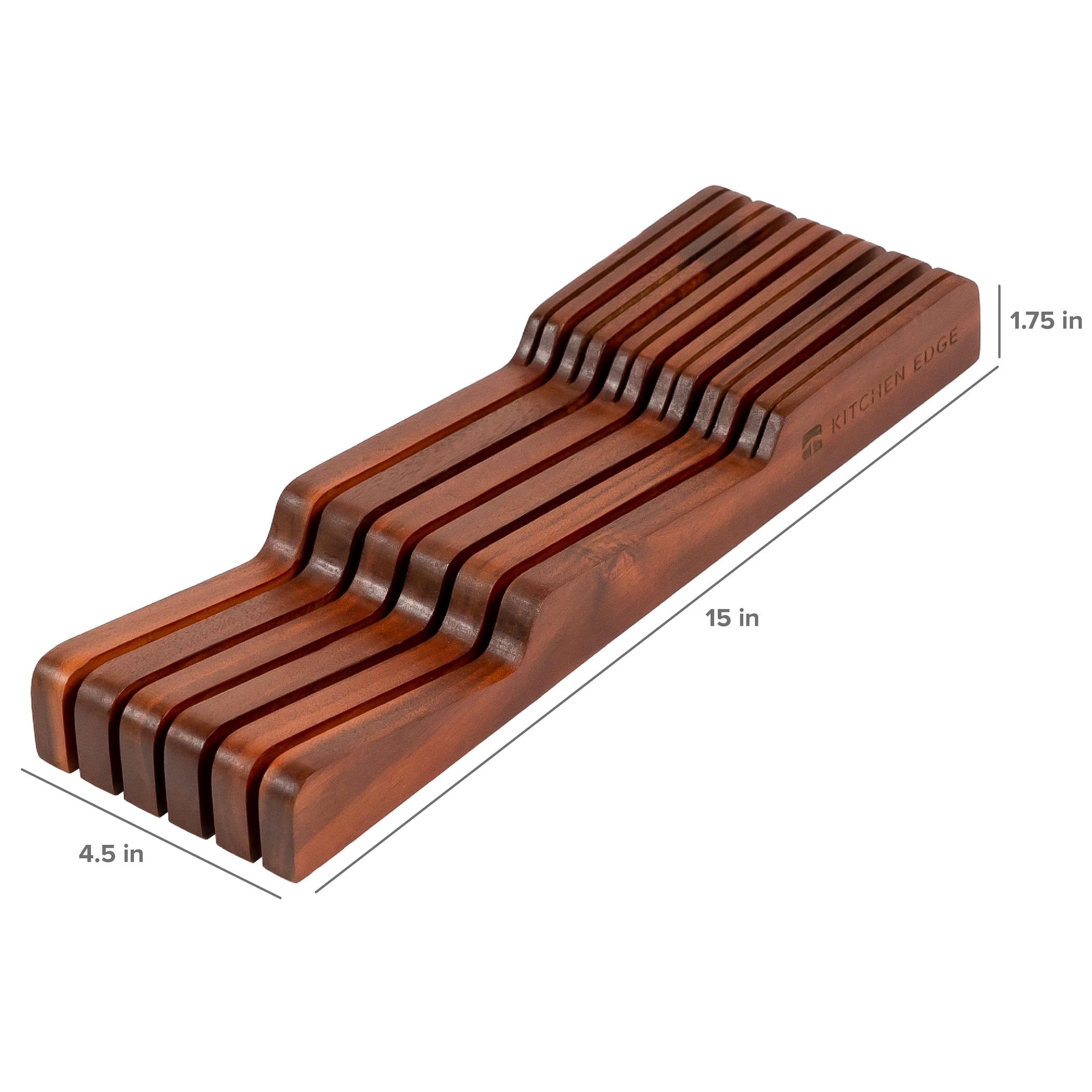 Organizer per coltelli da cucina in legno di acacia per 5 coltelli lunghi + 6 coltelli corti (non incluse), adatto per la maggior parte delle dimensioni di coltelli, piedini in gomma, lavorazione