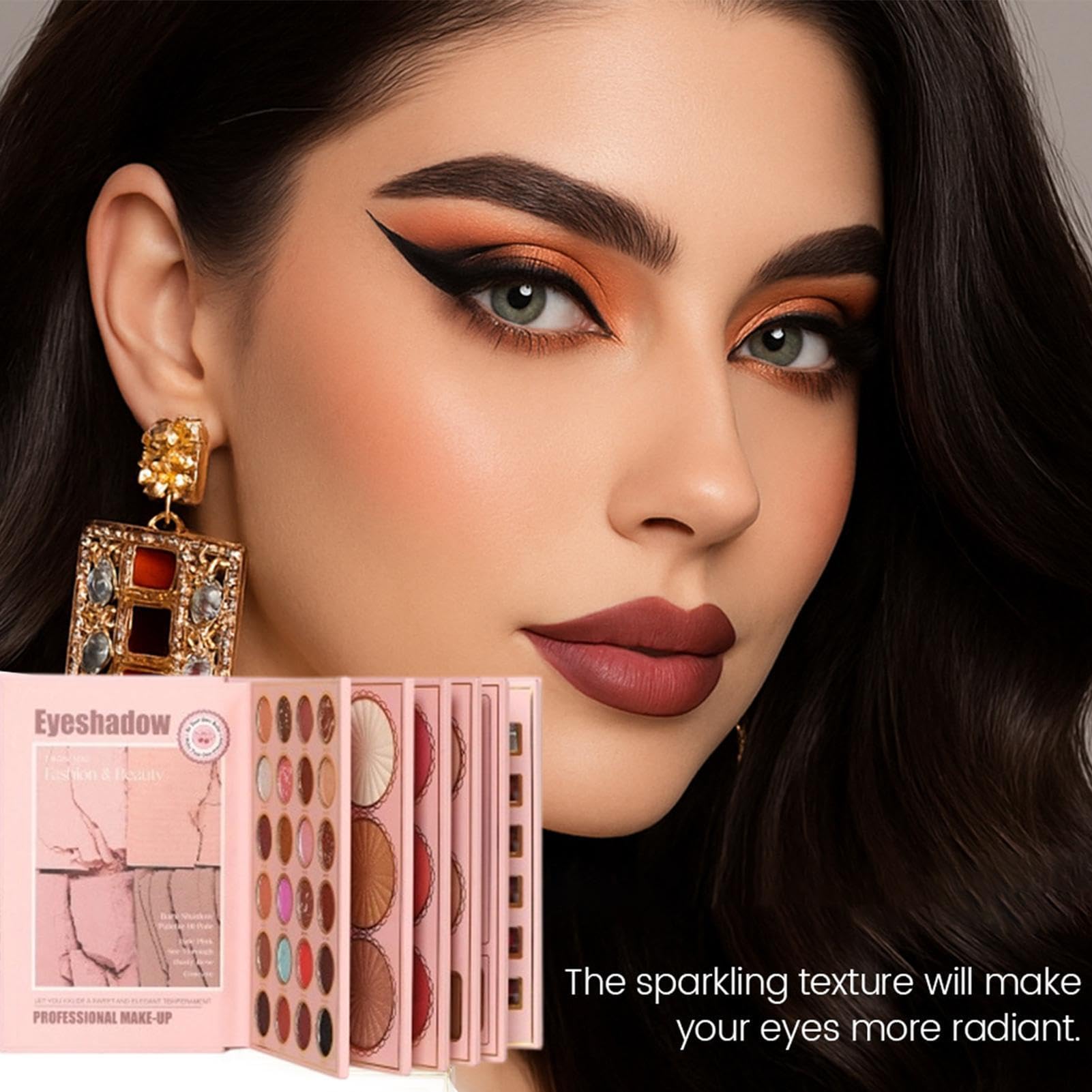 Make-up-Buch Tragbar, 6-lagig, intensiv pigmentiert | -, Lidschatten- und -Set für Frauen, Mädchen, Arbeit, Reisen, Dating, Partys, Abschlussball und Hochzeit