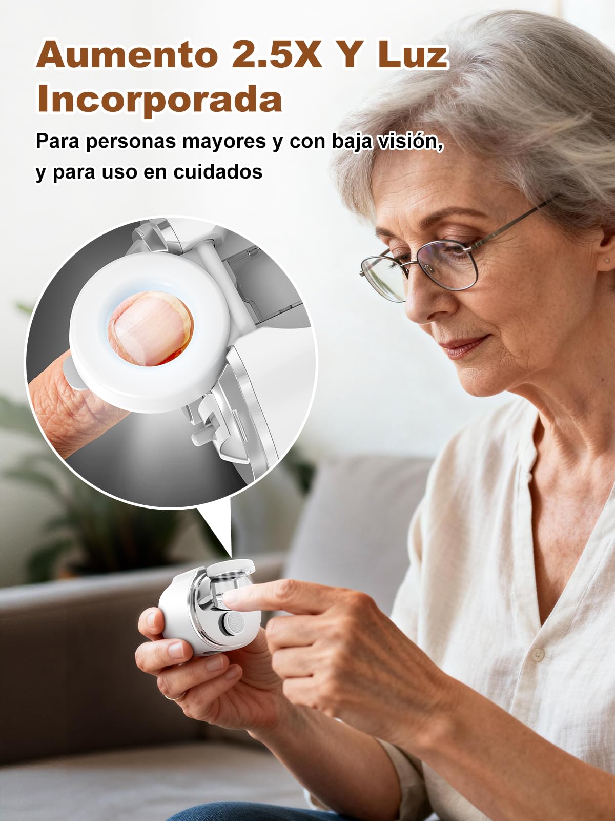 COPPA RT-01 Cortaúñas Eléctrico, Cortaúñas Automático 3 en 1 con Cabezal Doble y Lupa, 3 Velocidades y Luz LED, Cortaúñas Inteligente Carga USB Seguro y Silencioso para Niños, Adultos, Ancianos