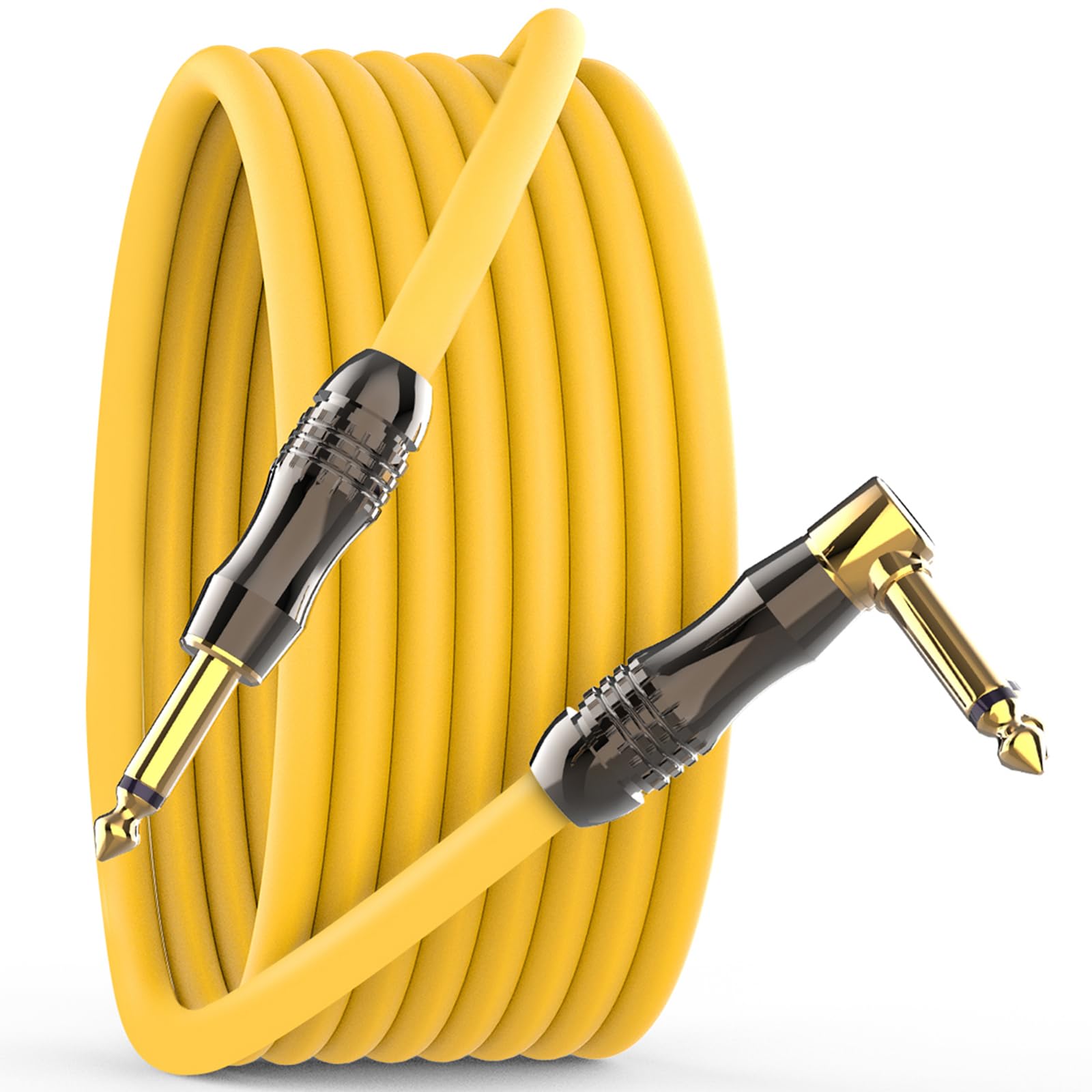 COOLSELL Guitar Cable 10ft, Pro Instrument Guitar Amp Cord Right Angle, Flexible Durable Quarter Inch Electric Guitar Cable Compatible with Bass, Pedals, Speaker for Studio and Stage
