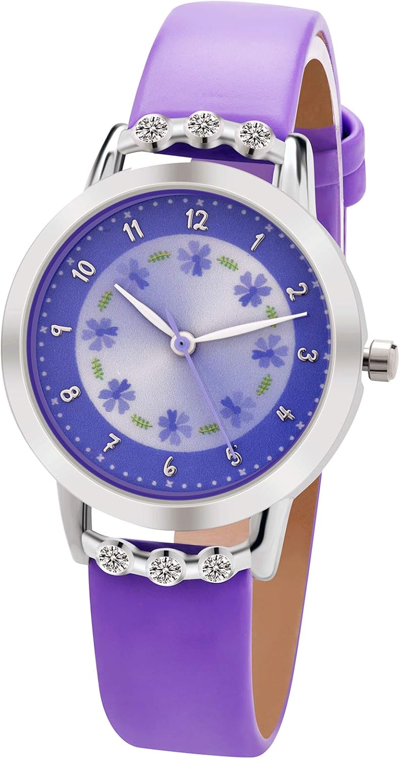 Kezzi 子供の腕時計、男の子と女の子、漫画の腕時計、瞳孔の時計 K1410 (パープル)