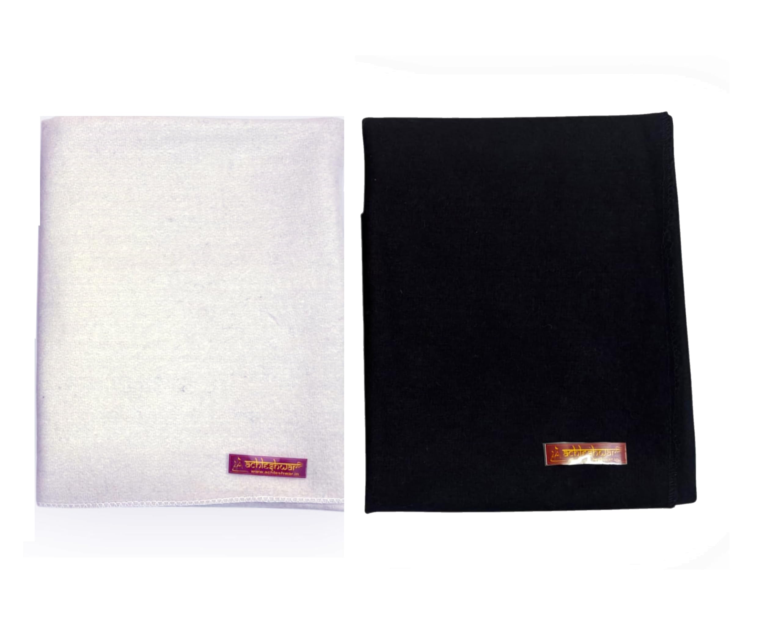 Achleshwar Combo of Premium White & Black Woolen Aasan Completely Handcrafted Perfect Mat for Meditation & Prayers - Soft, Comfortable (Size 26 x 26 inch)(Size 23 x 30 Inch)-image-11