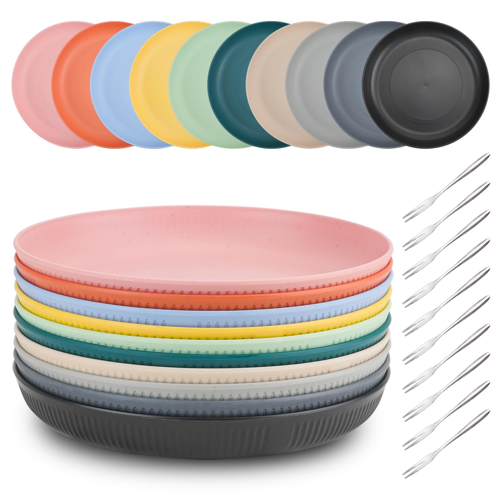 Assiettes De Repas Divisées En Plastique Incassable - Lot De 4 - Orange