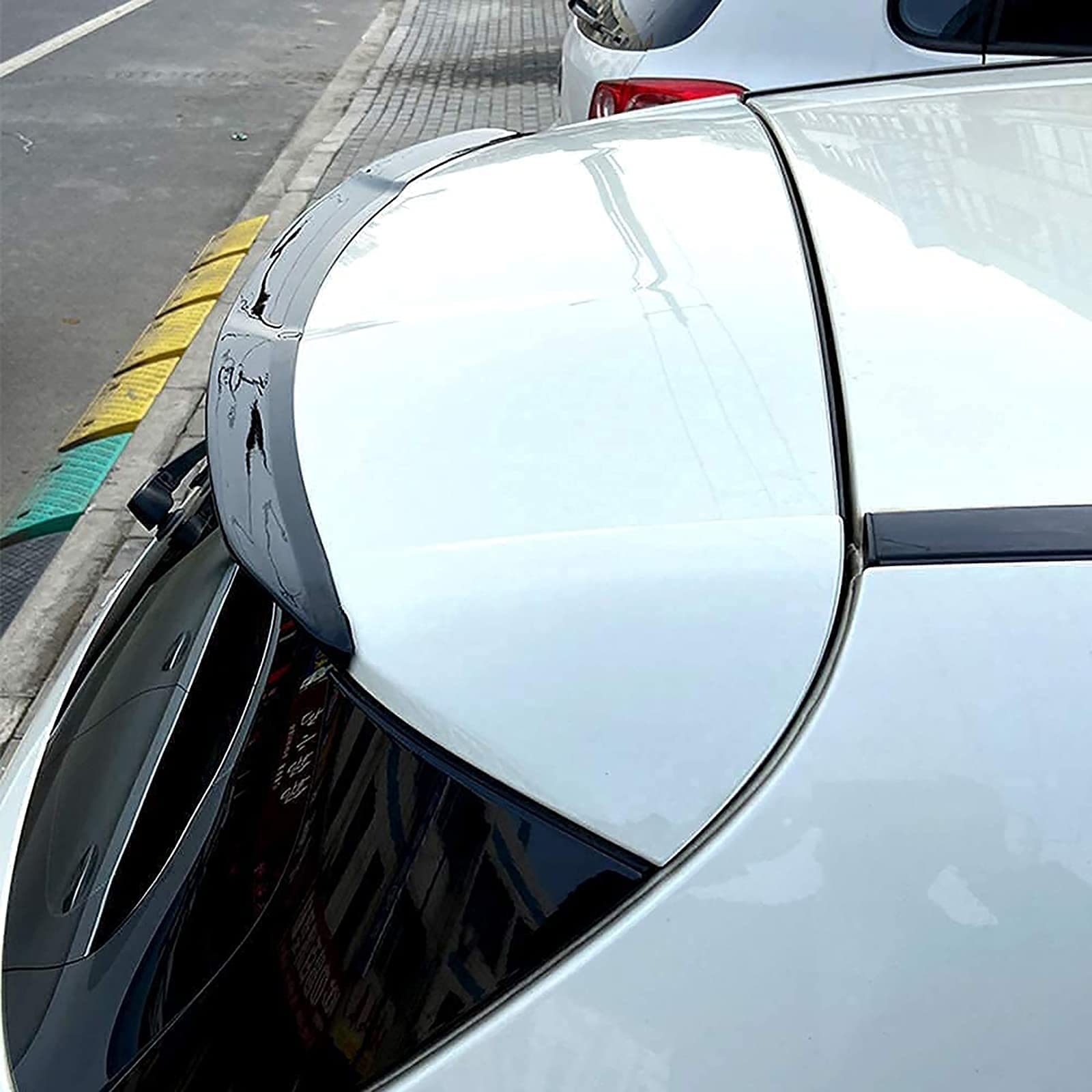 Reveal Premium ABS Design Aileron arrière de Voiture, Aileron de Coffre, pour Mercedes Benz Classe A W176 A180 A200 2013-2018 Noir Clair, Kit de décoration de carrosserie