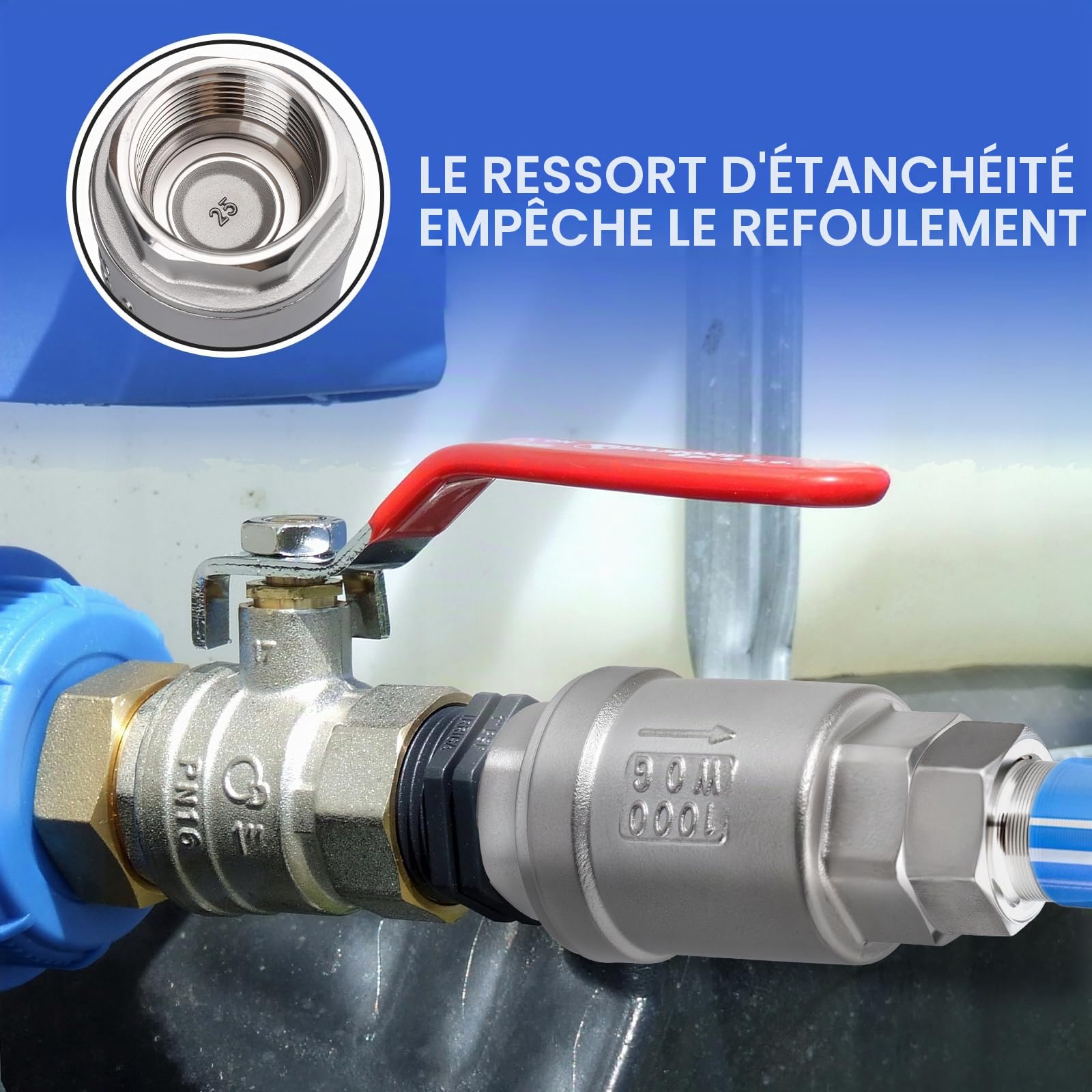 Bwintech 1 clapet anti - retour, 1 "BSP femelle acier inoxydable 304 vertical en ligne clapet à ressort, anti - retour