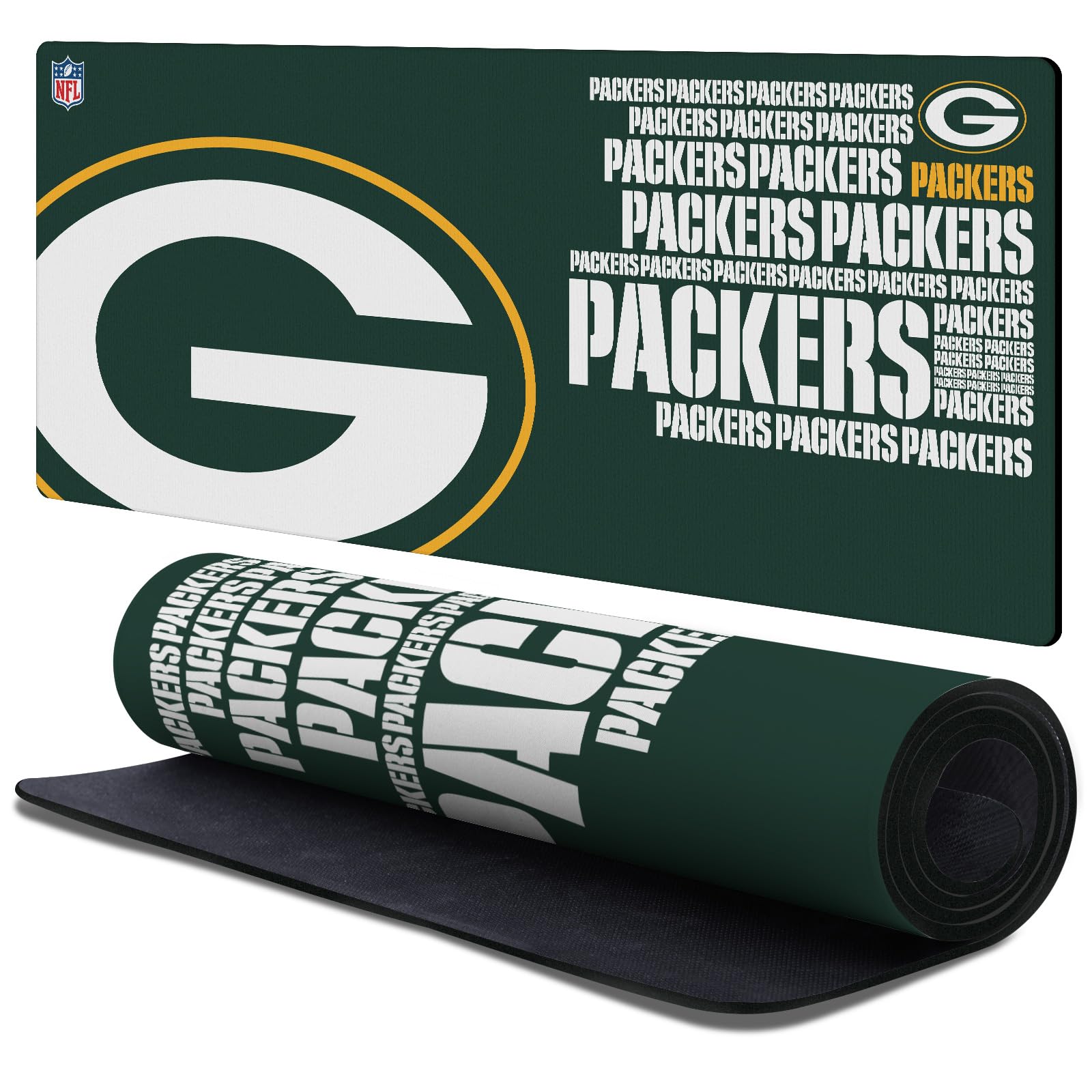 Head Case Designs Officially Licensed NFL Logotype Green Bay Packers 37.4 x 15.75 x 0.16 inches (900 x 400 mm) - XL Gaming Office Desk PC Keyboard Mouse Mat Pad
