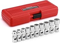 Vista 10 de CASOMAN Juego de llaves flexibles universales de 3/8 pulgadas, SAE&Metric, 3/8" a 3/4", 0.394 in a 0.748 in, 6 puntos, CR-V, cabezal giratorio