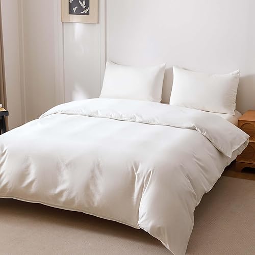 Miniatura 5 de HeimenAogo Juego de funda de edredón de algodón egipcio de 600 hilos, tamaño individualindividual XL, ultra suave y transpirable, con cierre de
