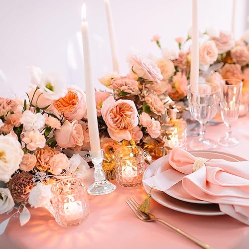 Miniatura 8 de Portavelas de cristal para velas cónicas, juego de 6 portavelas decorativos transparentes para decoración de Navidad y Acción de Gracias, boda,