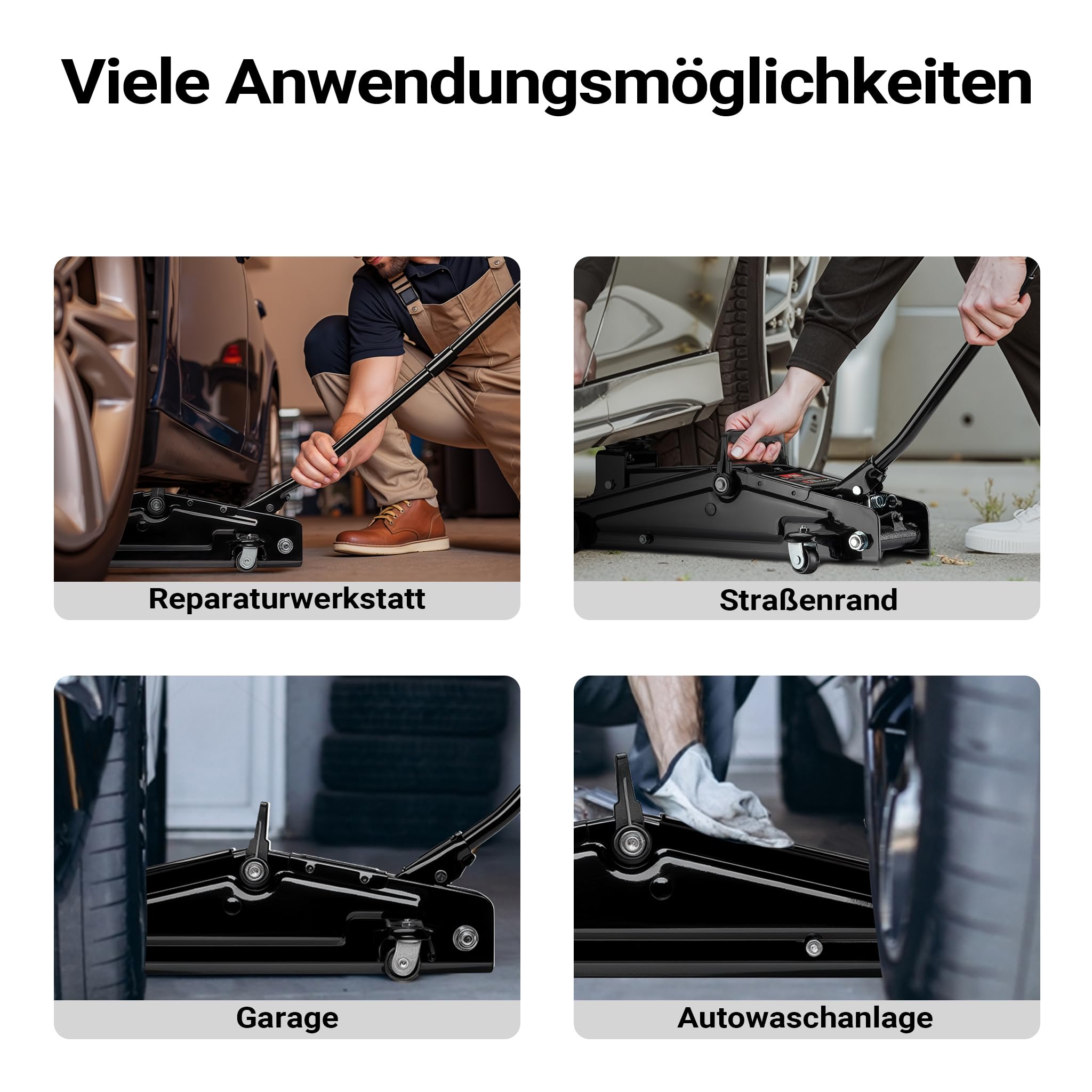 Wiltec Rangierwagenheber hydraulisch 3t, Hydraulik Wagenheber 13,5-40 cm Hubhöhe, Wagen Heber für Autos, SUVs, Wohnwagen, Autoheber kompakt und robust