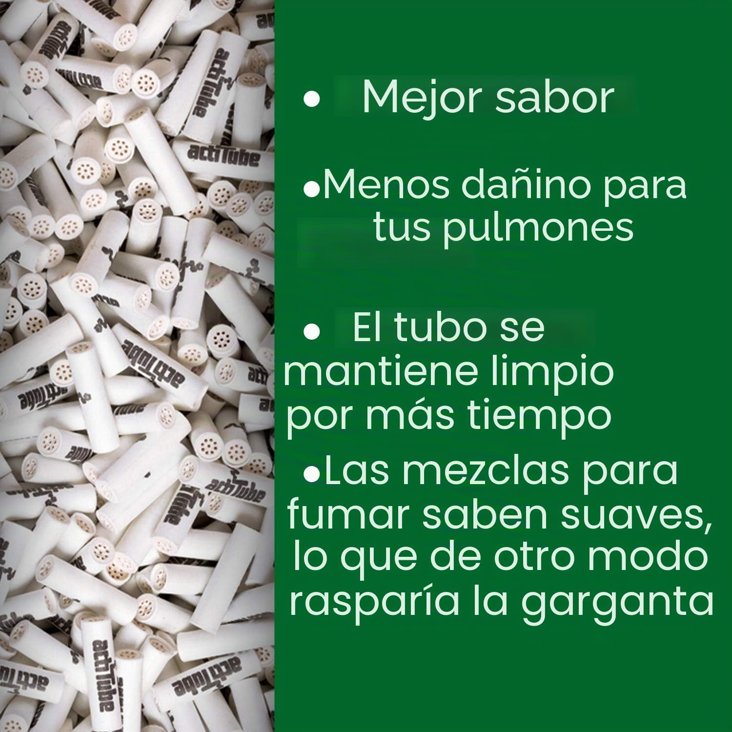 actiTube - Juego de filtros de carbón activo Slim Kogu, 7,1 mm, incluye un saverette, 10x50 (500)