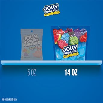 JOLLY RANCHER Gummies Original Fruit Gummy Candy Bag, 14 oz | Original Fruit Flavored Gummies with Blue Raspberry, Green Apple, Cherry, Grape and Watermelon, Shareable Bag, 14 oz