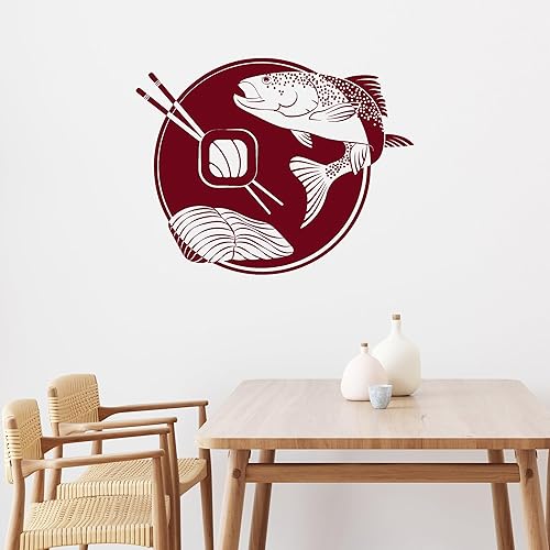 Miniatura 3 de Vinilo calcomanía decorativo para pared sushi bar pescado japonés comida asiática restaurante pegatinas de tamaño grande decoración (ig4705)
