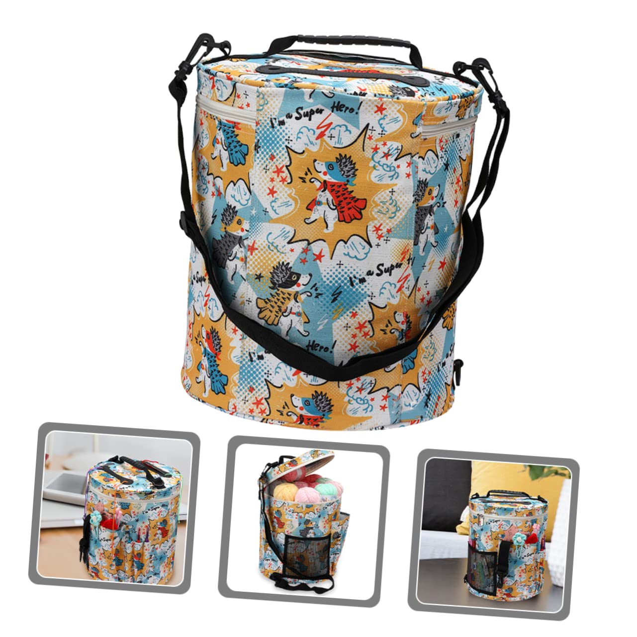 Estampado Floral Bolsa de Almacenamiento para Tejer DIY
