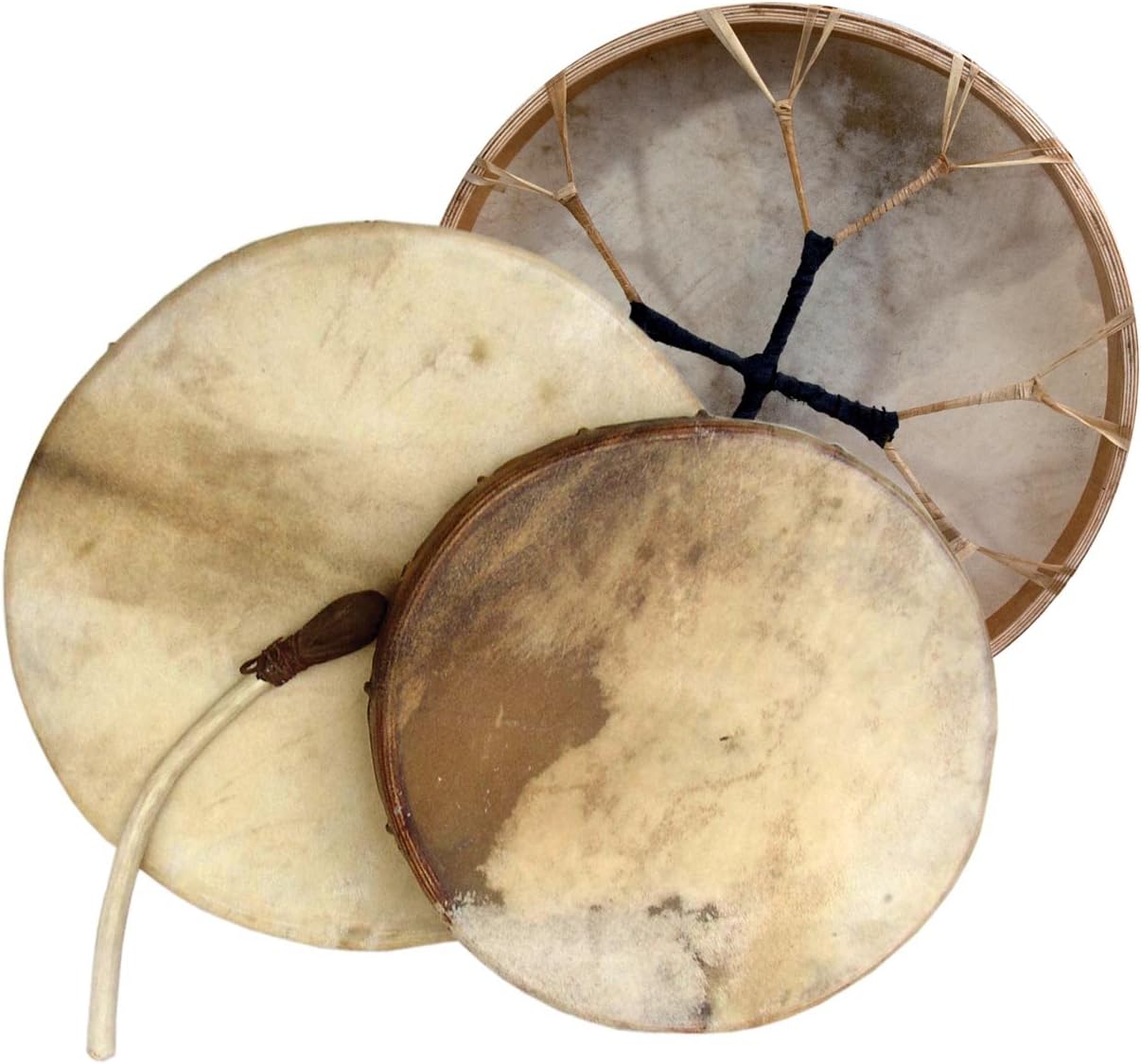 Shaman drum round with goat skin, Frame Drum, handmade … (16")