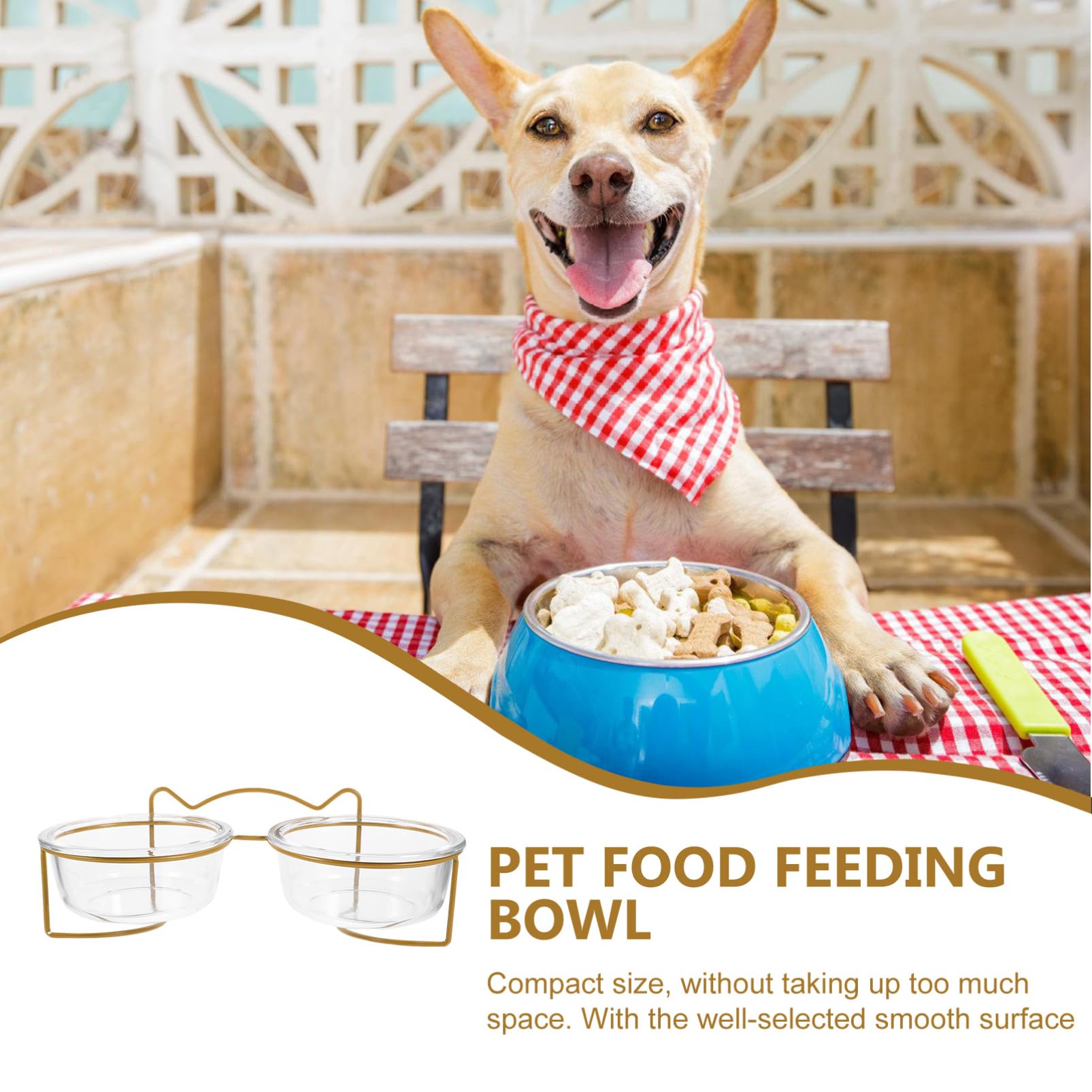 Kisangel Gamelle Surélevée pour Animaux De Compagnie Inclinée Verre pour Chat Et Chien Double Gamelle Haute pour Nourriture Et Eau