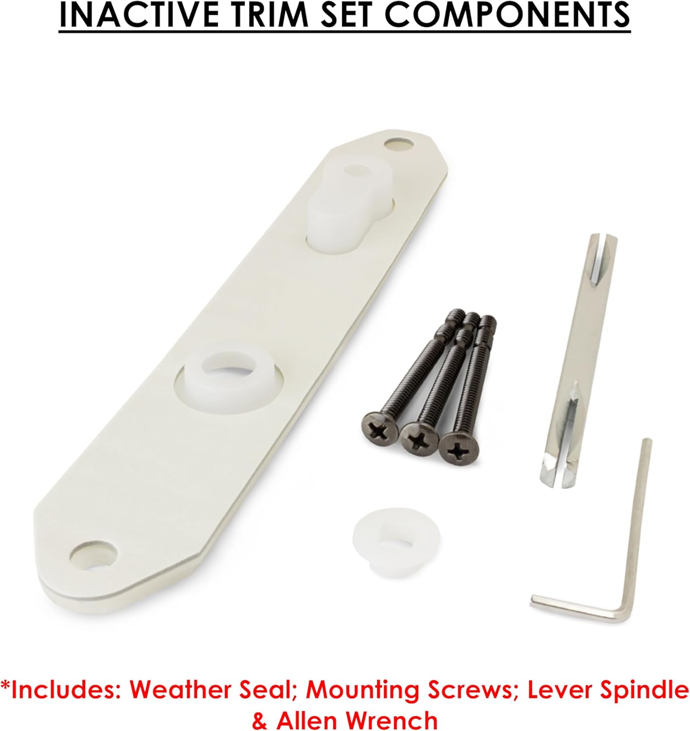 Piedmont - Solid Brass Inactive Trim Only Lever Set for Multipoint Lock, Polished Brass, Right Hand