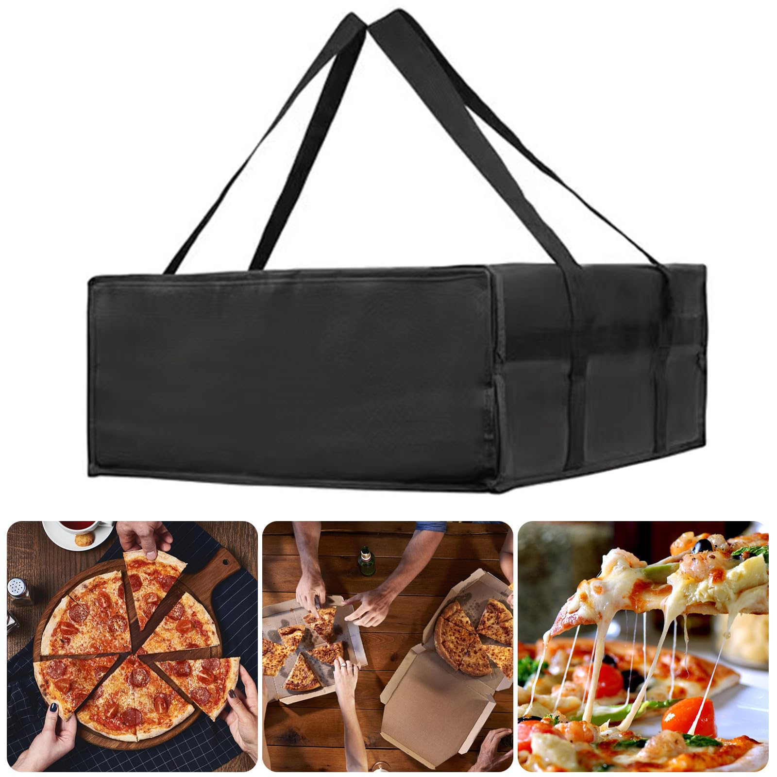 CHENZILIN Insulated Bag with Handle Waterproof Nonwoven Fabric Pizza Delivery Bag Portable Food Warmer for Outdoor Picnics