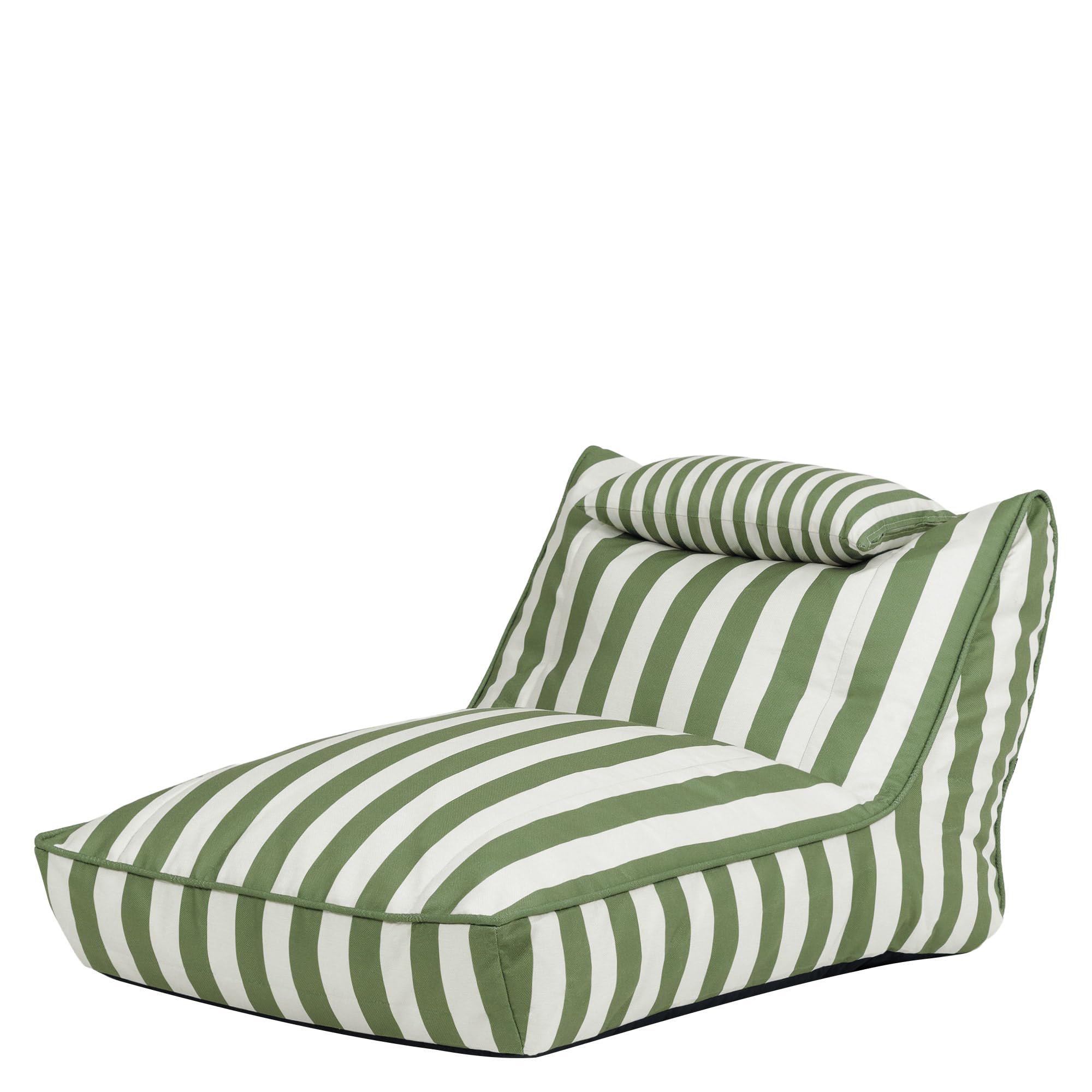Icon Nova Outdoor Sitzsack Sessel für Erwachsene, Grün Streifen, Koyoto Stoff für Drinnen und Draußen, Riesen Sitzsack mit Füllung, Bequemer Sessel, Garten, Terrasse, Lounge, Wohnzimmer