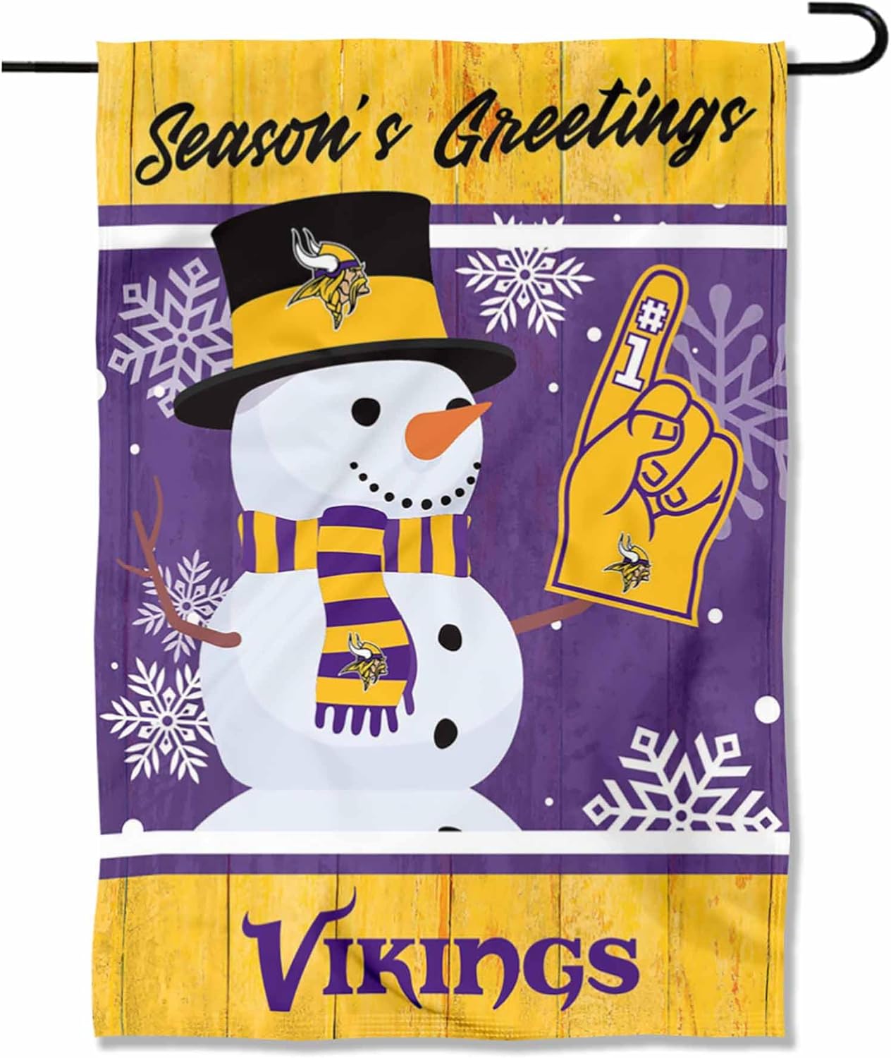 Minnesota Vikings Holiday Winter Snow Garden Flag Double Sided Banner