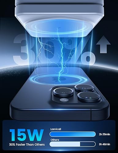 Vista 3 de Estación de carga 3 en 1 Lamicall para Apple - Blanco AU2 Blanco nieve