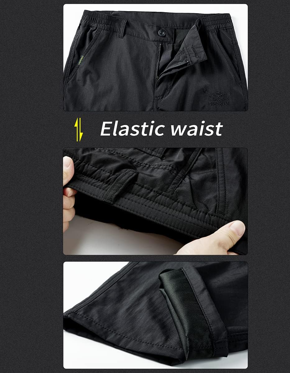Men's Outdoor Hiking Pants Lightweight and Thick Fleece Cargo Climbing Camping Ski Trousers