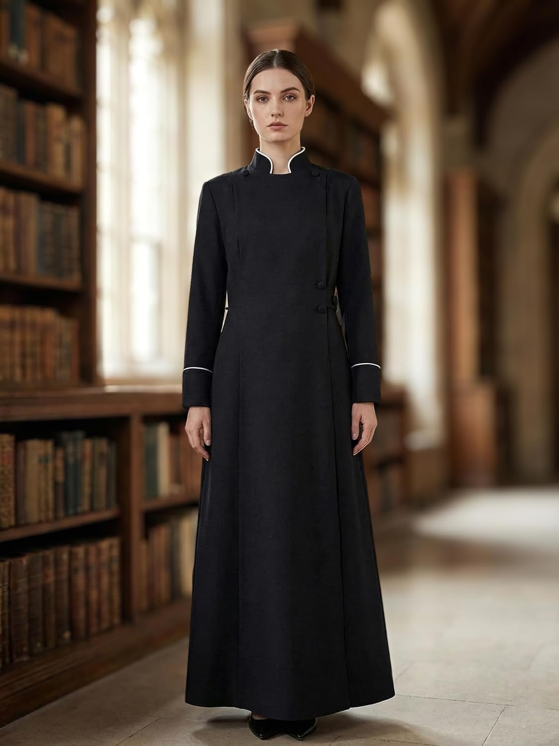 Women Clergy Robe Church Cassock Minister Gown Choir Pastor Costume Outfit Pulpit Service Vestment Dress - Image 2